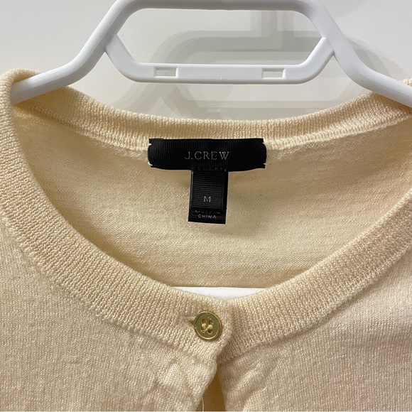 J.CREW Cream Wool Cardigan with Gold Buttons - Picture 2 of 6